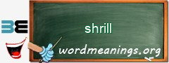 WordMeaning blackboard for shrill